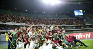 Roma conquista la Champions: la festa a Verona